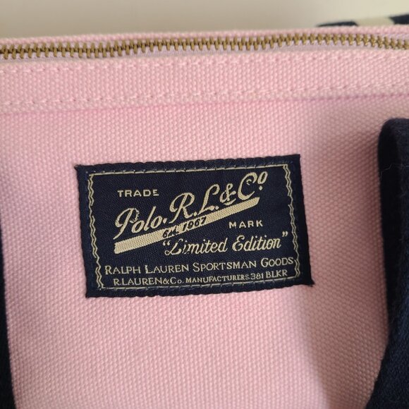 Polo Ralph Lauren Duffel Bag Pink Canvas Shoulder Bag - Picture 6 of 12